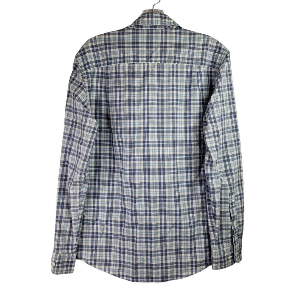 LL Bean Shirt Men's Small Blue Plaid Cotton Outdoor Camping Lined Cabin Hike - Picture 3 of 9